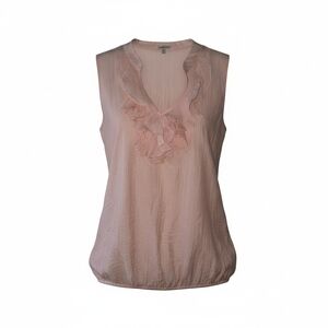 Charlotte Russe Blush Pink Ruffle Neck Bubble Hem Blouse - Size XL